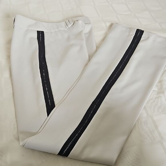 Cream Straight Leg Dress Pants with Tailored Fit - Picture 15 of 16